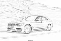 kolorowanka bmw 5, samochód, sedan