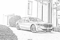 kolorowanka samochód, bmw 7