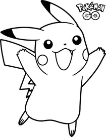Kolorowanka pikachu, pokeomon, pokemon go