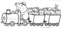kolorowanka świnka peppa, pociąg